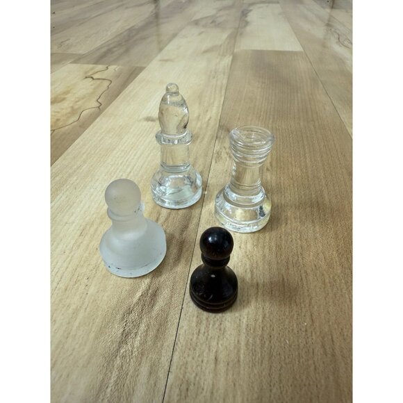 Mixed Chess Pieces – Glass and Wood - Picture 1 of 7